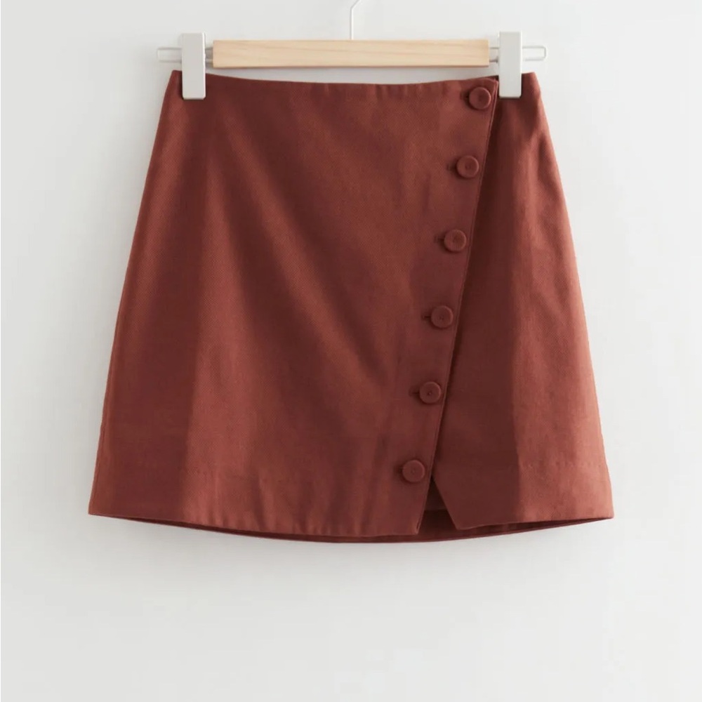 & Other stories Cotton Button Brown Mini Skirt Size 4